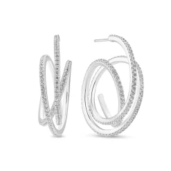 Sif Jakobs Spirale Silver Cubic Zirconia Drop Earrings