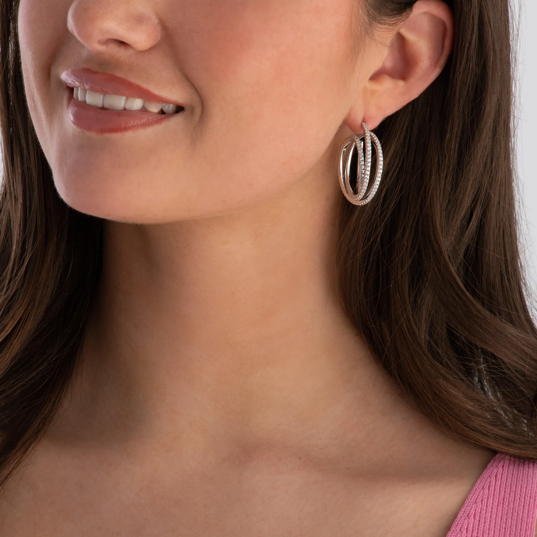 Sif Jakobs Spirale Silver Cubic Zirconia Drop Earrings