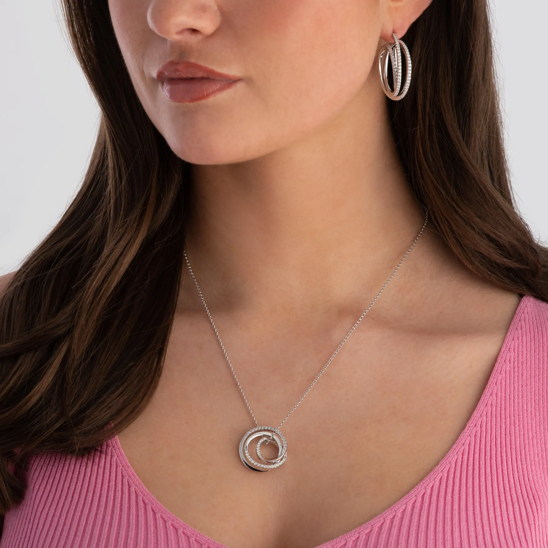 Sif Jakobs Spirale Silver Cubic Zirconia Drop Earrings