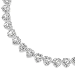 Swarovski Ariana Grande Silver Crystal Heart Tennis Necklace