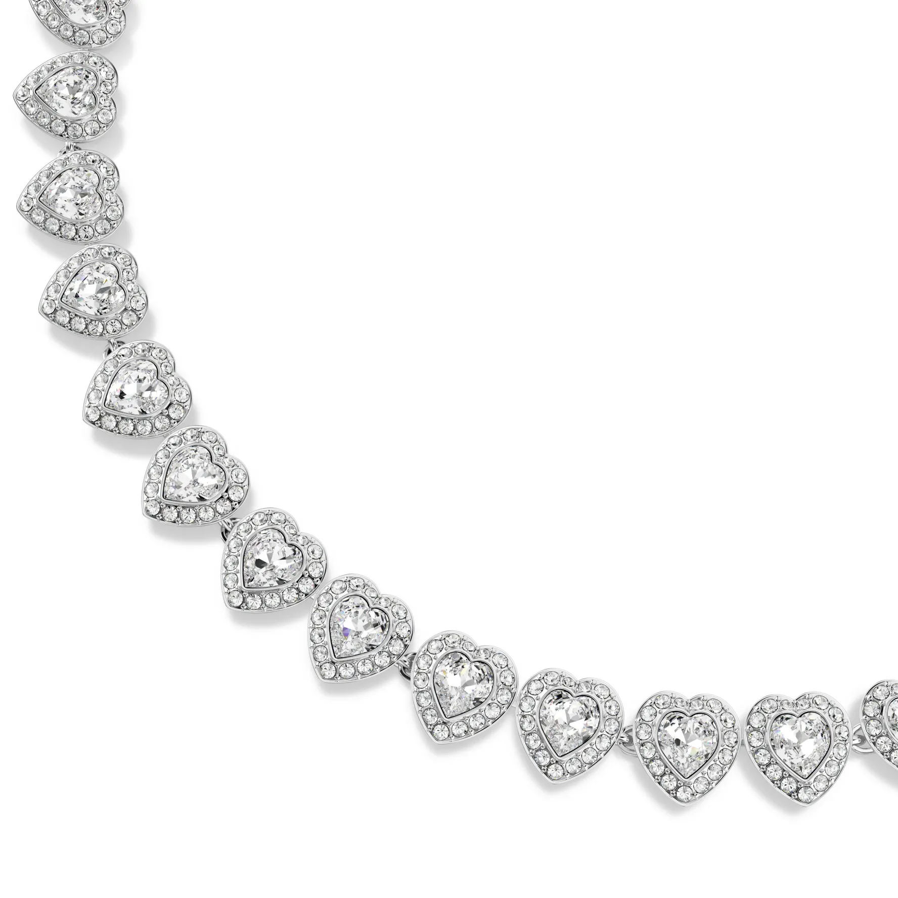 Swarovski Ariana Grande Silver Crystal Heart Tennis Necklace