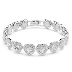 Swarovski Ariana Grande Silver Crystal Heart Tennis Bracelet