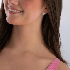 Swarovski Ariana Grande Silver Crystal Heart Stud Earrings
