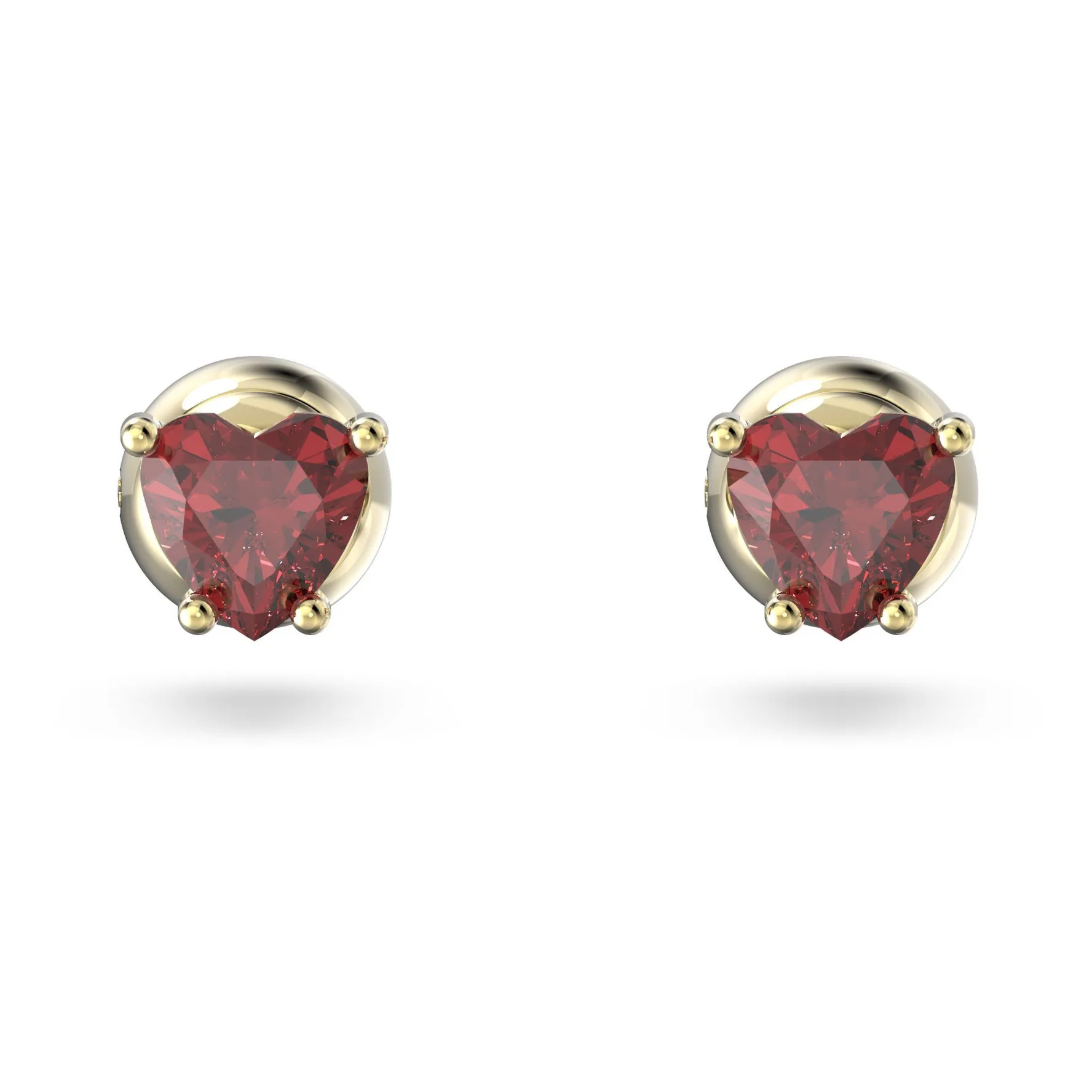 Swarovski Chroma Yellow Gold Tone Crystal Heart Stud Earrings