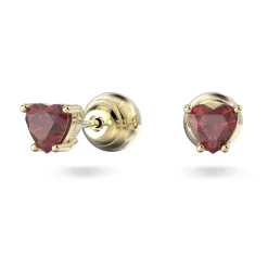 Swarovski Chroma Yellow Gold Tone Crystal Heart Stud Earrings