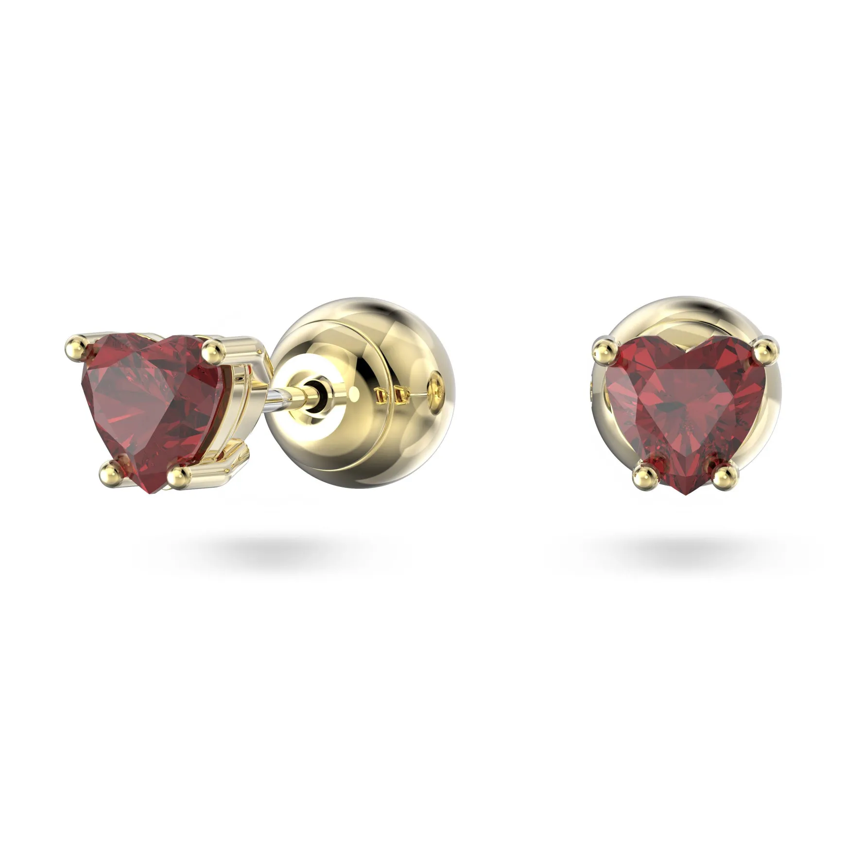 Swarovski Chroma Yellow Gold Tone Crystal Heart Stud Earrings
