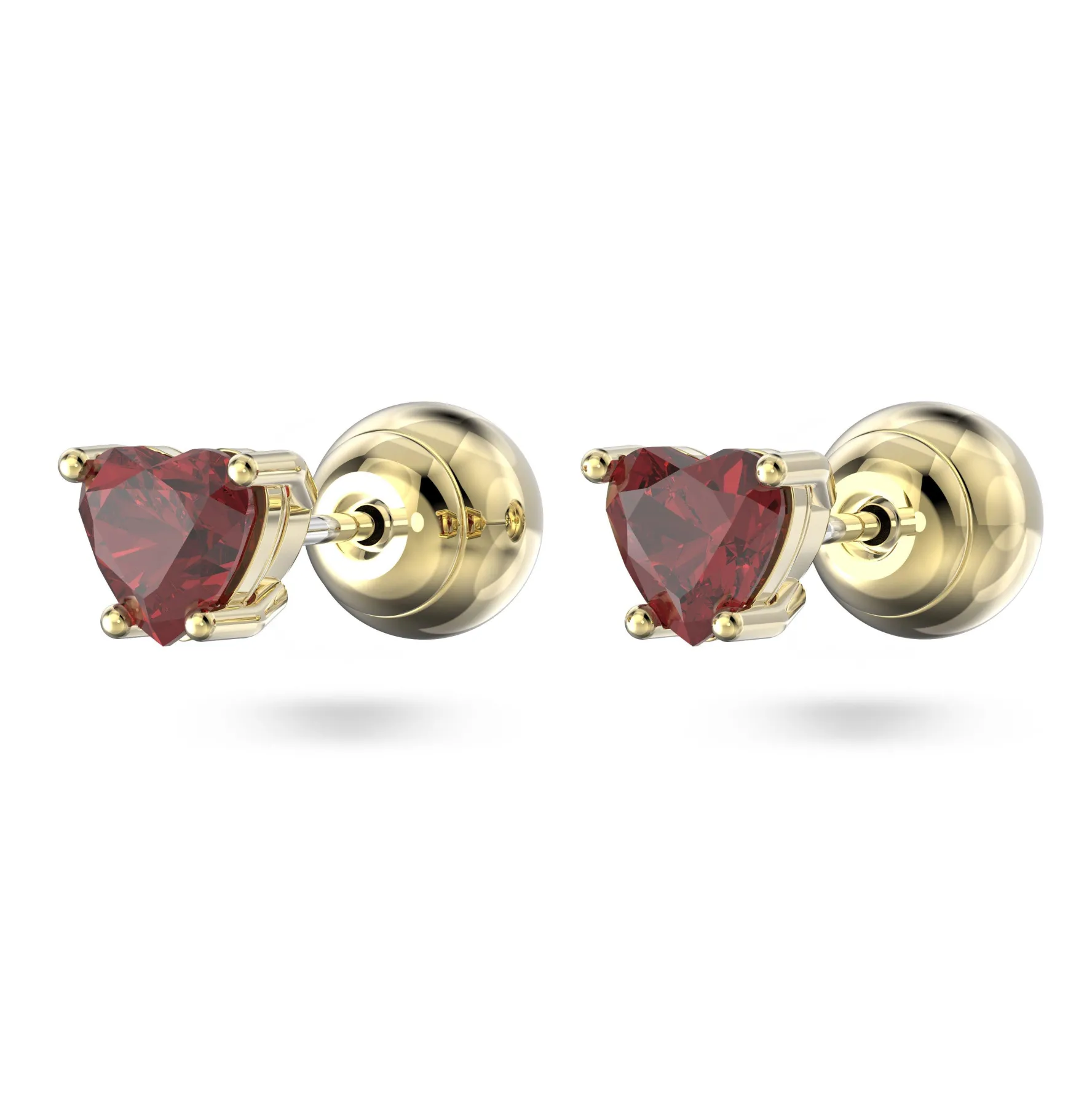 Swarovski Chroma Yellow Gold Tone Crystal Heart Stud Earrings