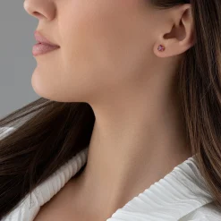 Swarovski Chroma Yellow Gold Tone Crystal Heart Stud Earrings