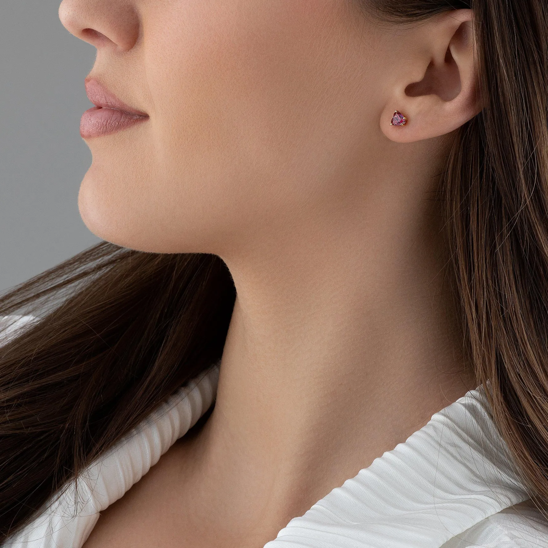 Swarovski Chroma Yellow Gold Tone Crystal Heart Stud Earrings