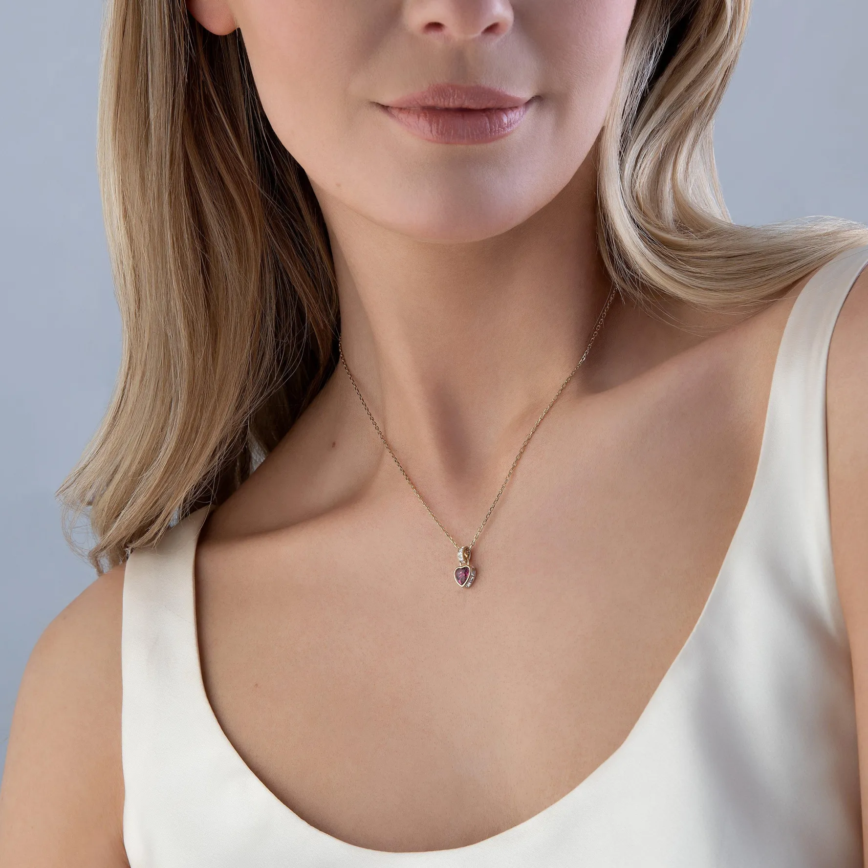 Swarovski Chroma Yellow Gold Tone Crystal Heart Necklace