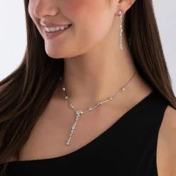 Swarovski Constella Silver Crystal Pearl Necklace