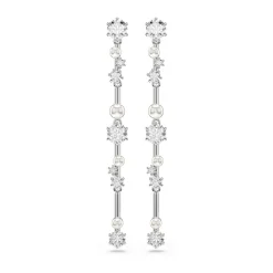 Swarovski Constella Silver Crystal Pearl Drop Earrings