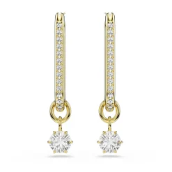 Swarovski Constella Yellow Gold Tone Crystal Drop Earrings