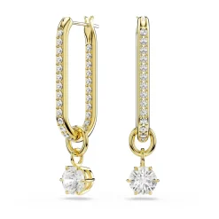 Swarovski Constella Yellow Gold Tone Crystal Drop Earrings