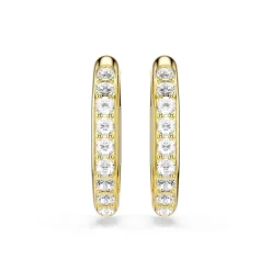 Swarovski Dextera Yellow Gold Tone Crystal Hoop Earrings