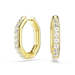Swarovski Dextera Yellow Gold Tone Crystal Hoop Earrings