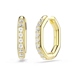 Swarovski Dextera Yellow Gold Tone Crystal Hoop Earrings
