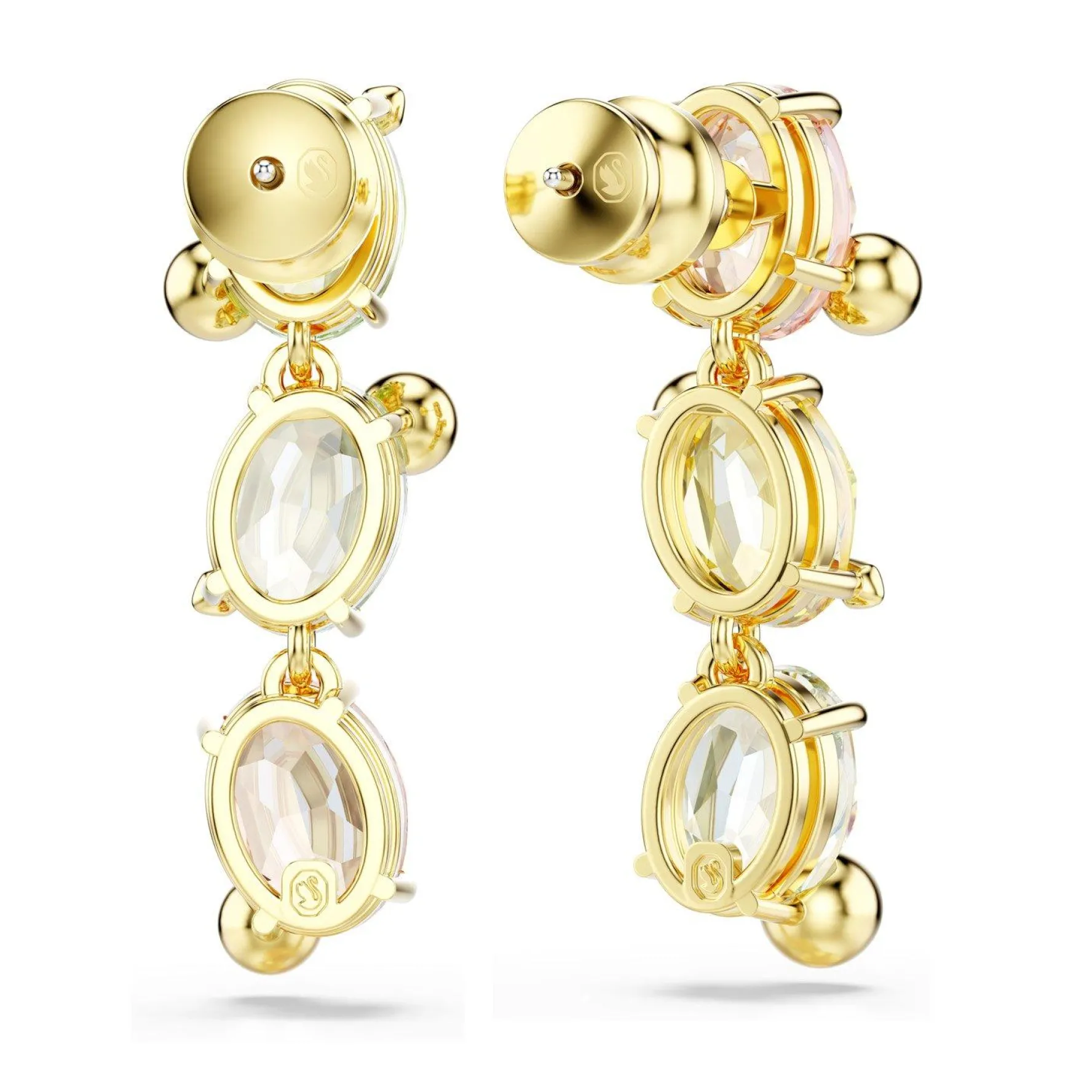 Swarovski Gema Yellow Gold Plated Crystal Drop Earrings
