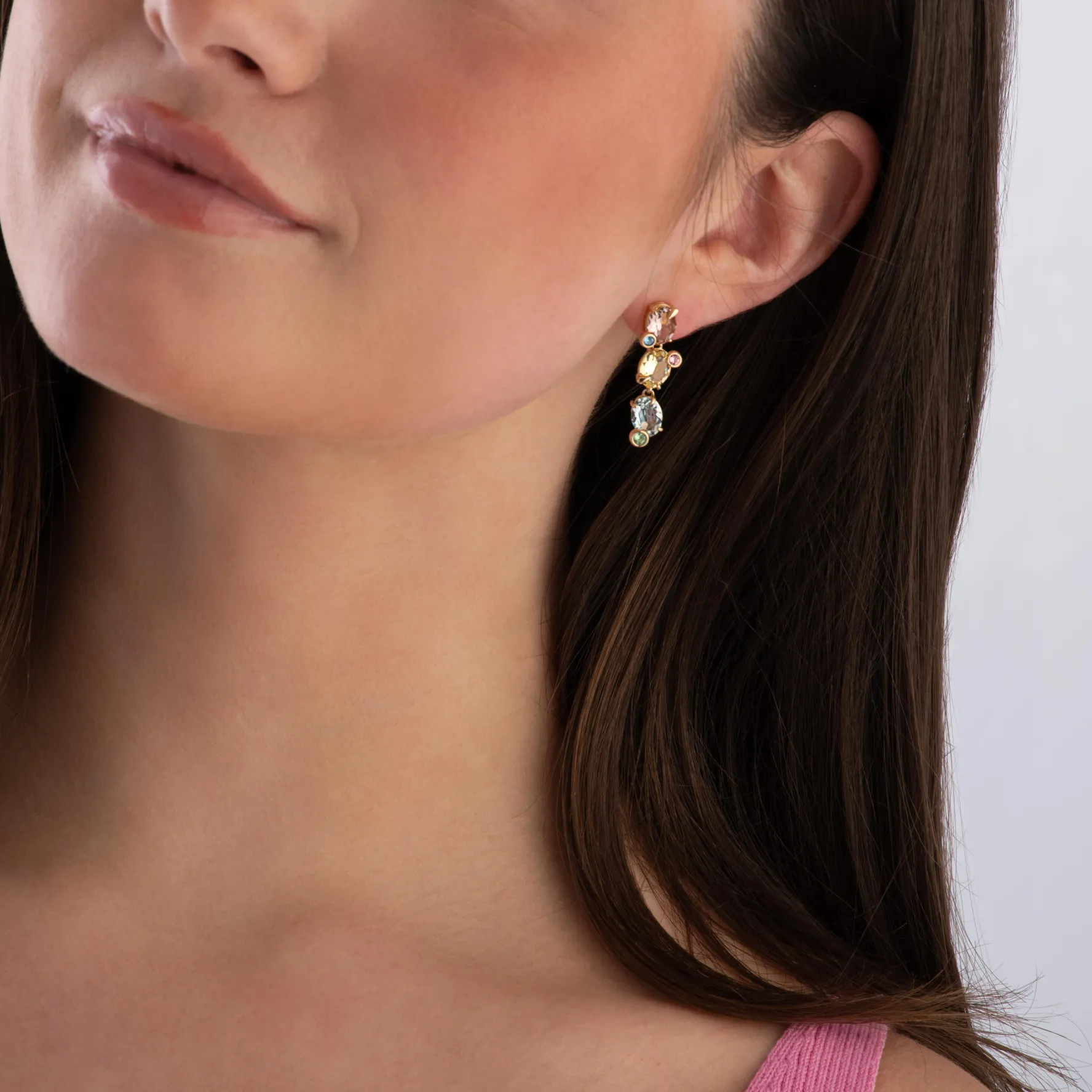 Swarovski Gema Yellow Gold Plated Crystal Drop Earrings
