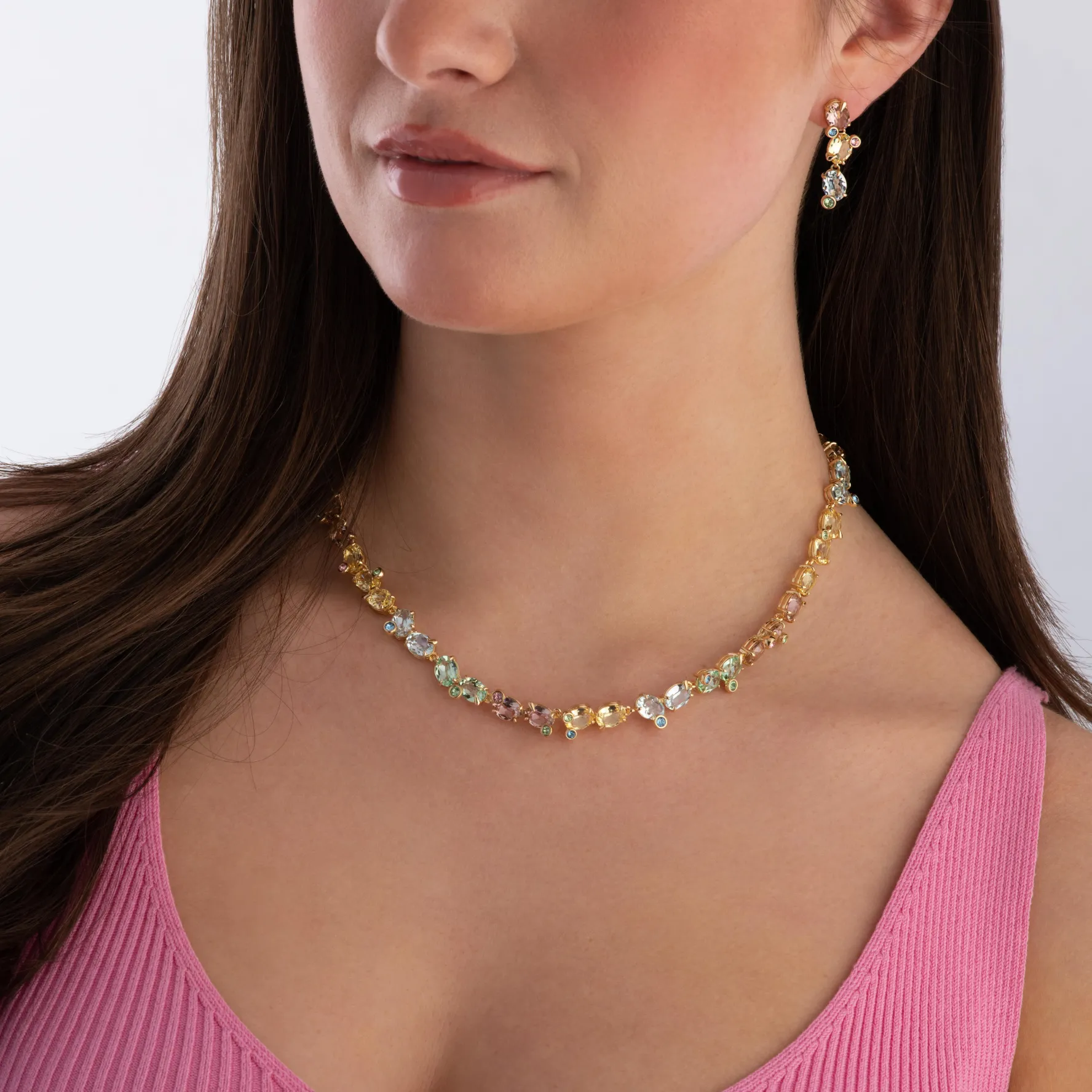Swarovski Gema Yellow Gold Plated Crystal Drop Earrings