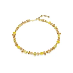 Swarovski Gema Yellow Gold Tone Crystal Necklace