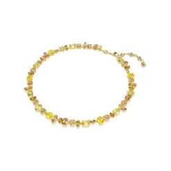 Swarovski Gema Yellow Gold Tone Crystal Necklace