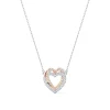 Swarovski Hyperbola Heart Silver and Rose Gold Tone Crystal Necklace