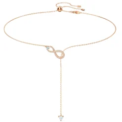 Swarovski Hyperbola Infinity Rose Gold Tone Crystal Necklace