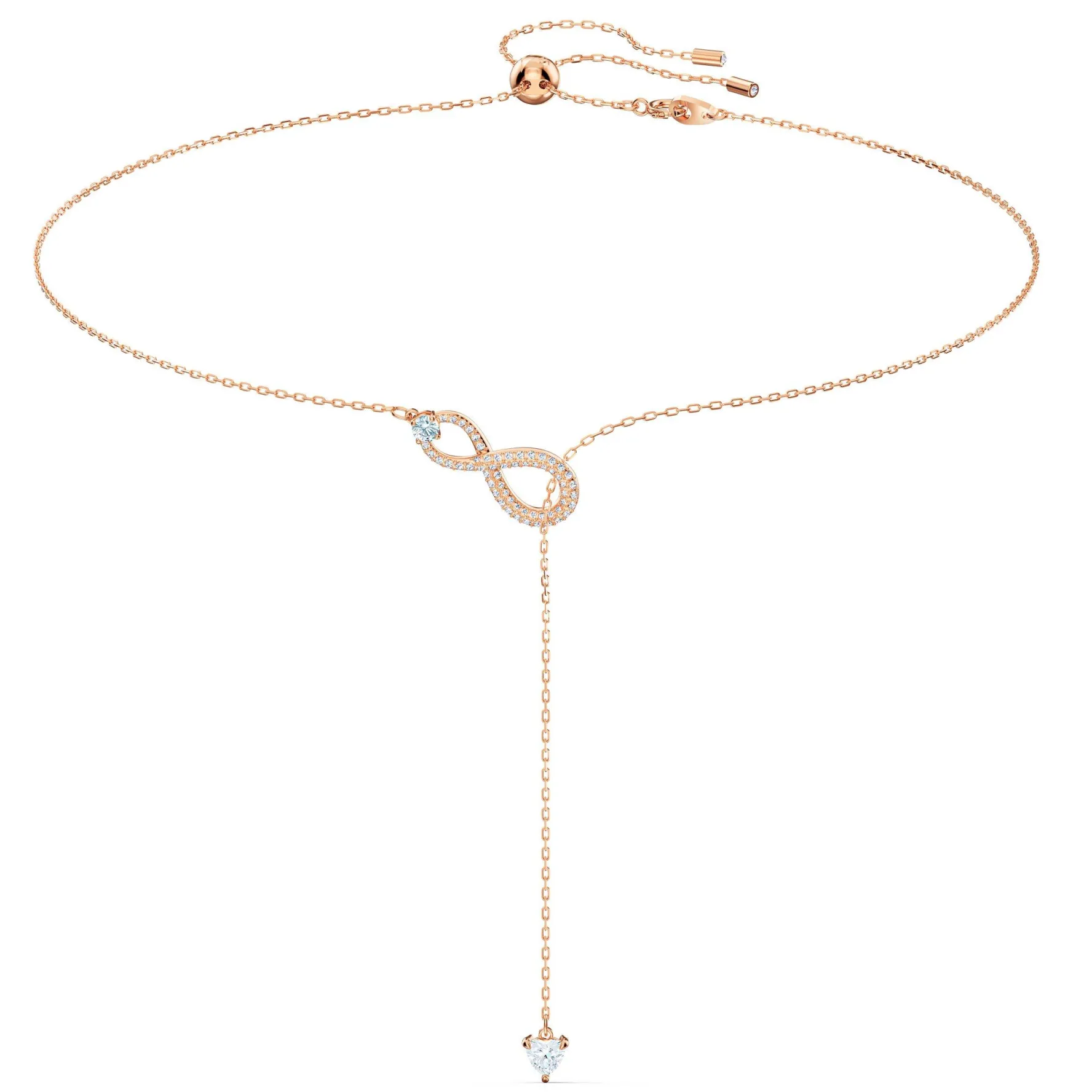 Swarovski Hyperbola Infinity Rose Gold Tone Crystal Necklace