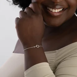 Swarovski Hyperbola Infinity and Heart Silver Crystal Bracelet