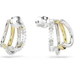 Swarovski Hyperbola Silver Cubic Zirconia Hoop Earrings
