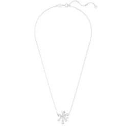 Swarovski Hyperbola Silver Crystal Bow Necklace