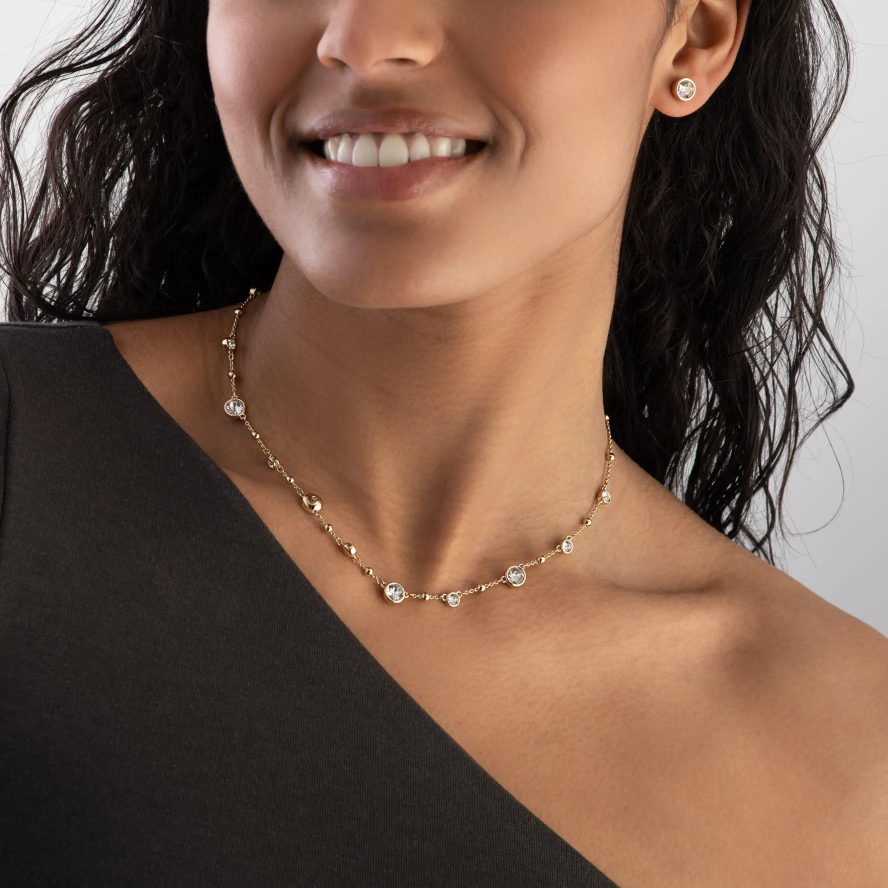 Swarovski Imber Yellow Gold Tone Crystal Necklace