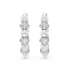 Swarovski Matrix Silver Crystal Pearl Hoop Earrings