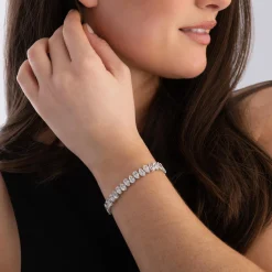 Swarovski Matrix Silver Crystal Tennis Bracelet