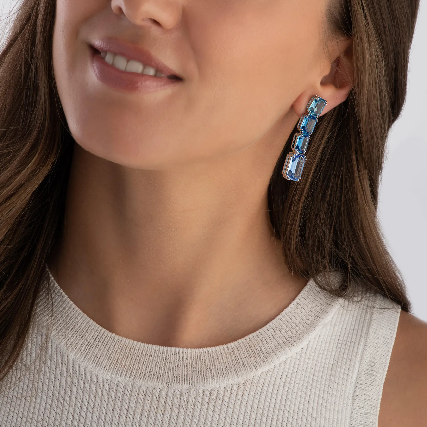 Swarovski Millenia Blue Crystal Drop Earrings