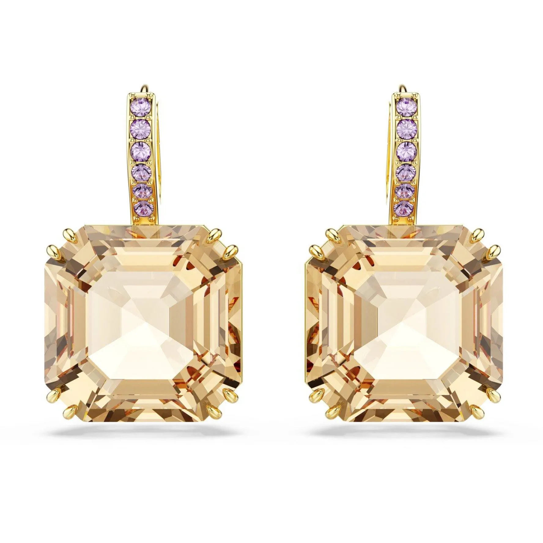Swarovski Millenia Yellow Gold Tone Crystal Drop Earrings