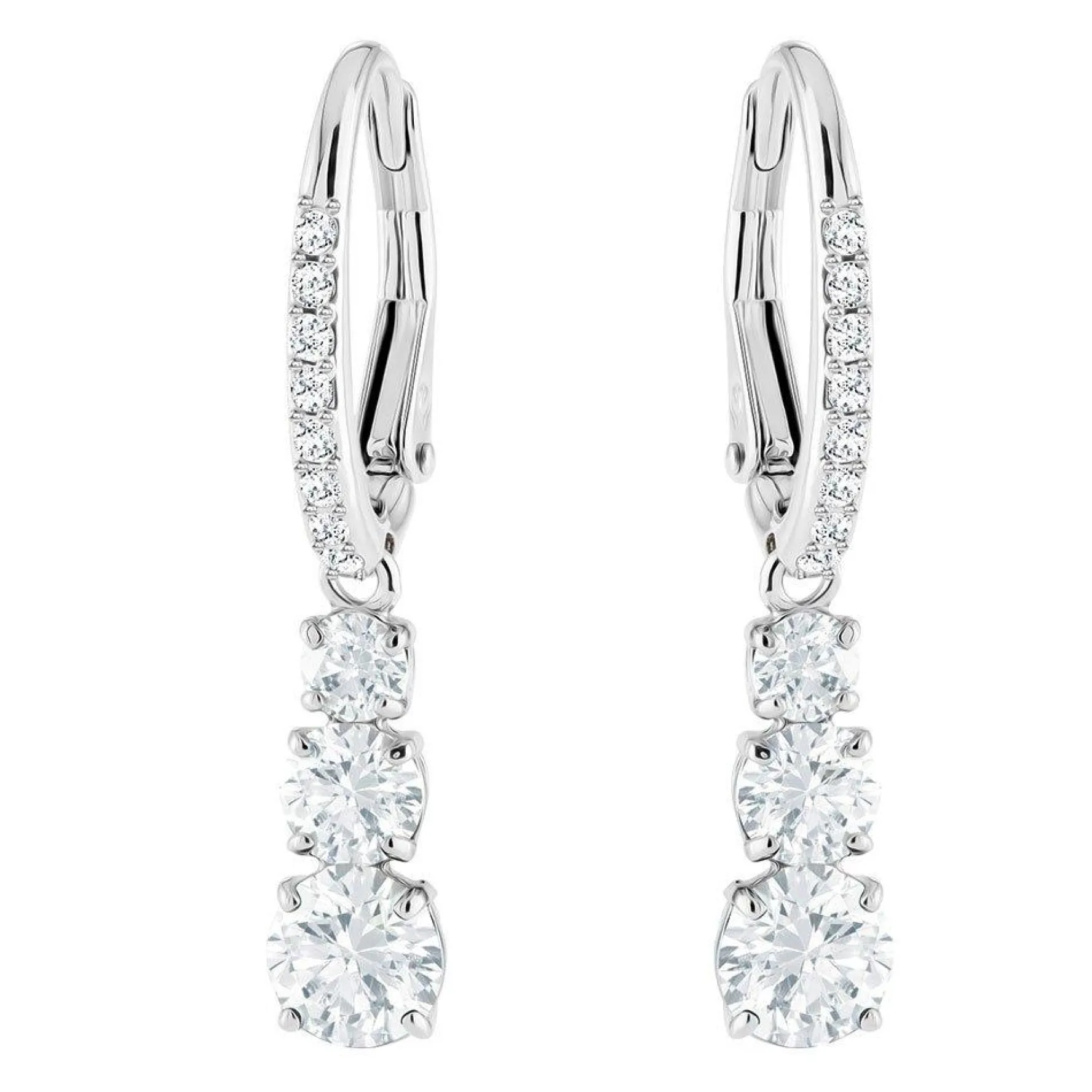 Swarovski Stilla Attract Silver Crystal Hoop Earrings