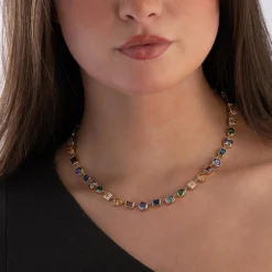 Swarovski Stilla Gold Tone Multicoloured Necklace
