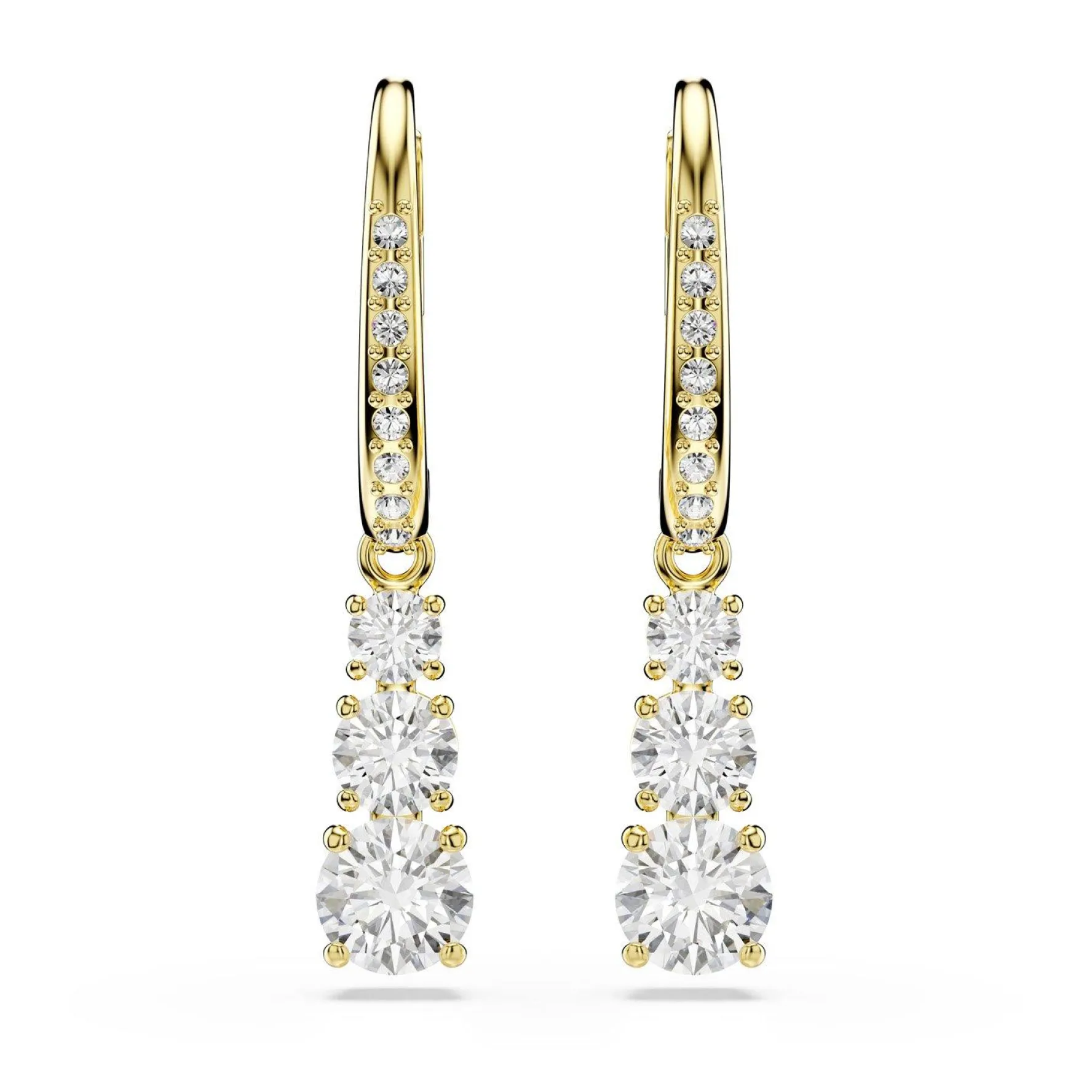 Swarovski Stilla Yellow Gold Tone Zirconia Drop Earrings