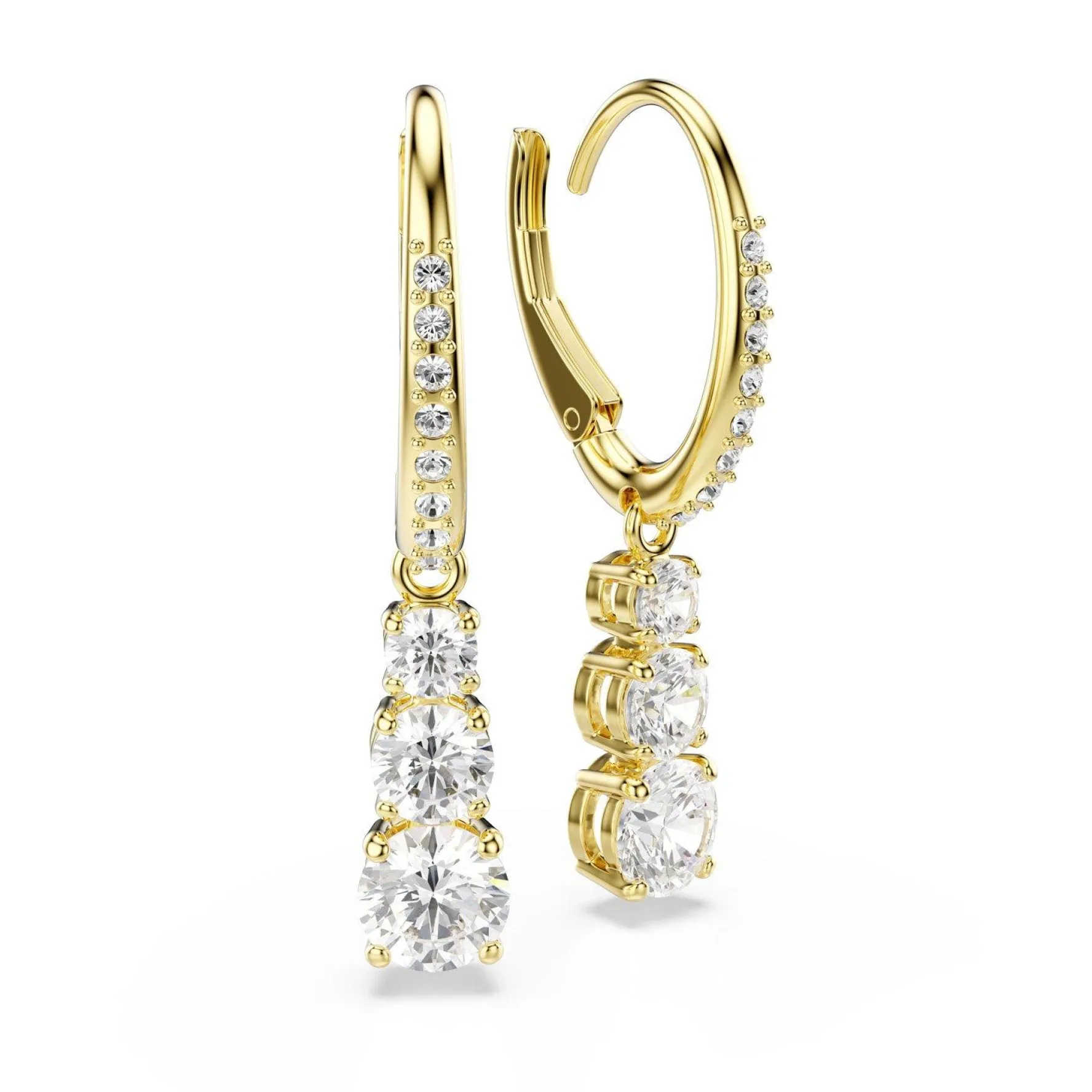 Swarovski Stilla Yellow Gold Tone Zirconia Drop Earrings