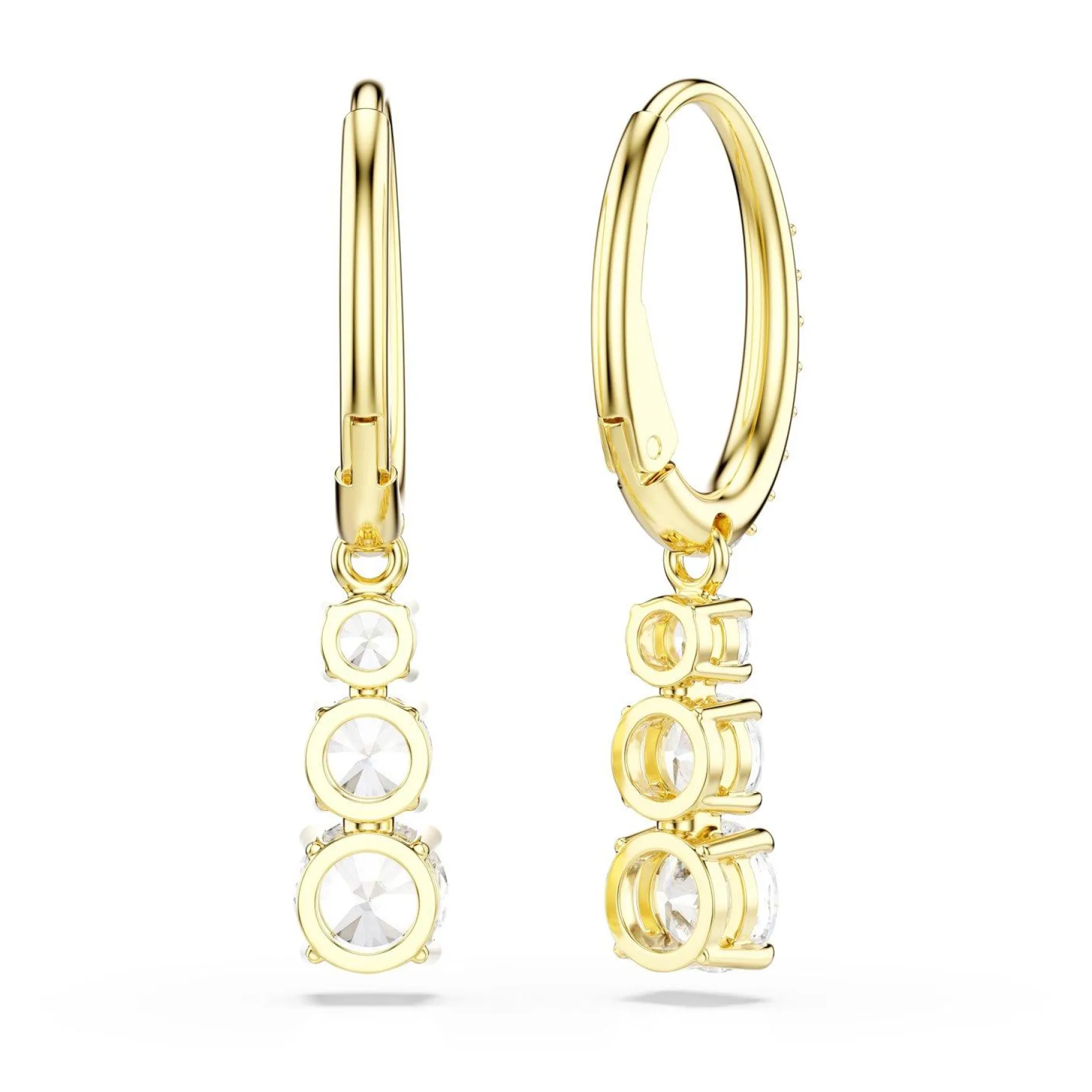 Swarovski Stilla Yellow Gold Tone Zirconia Drop Earrings