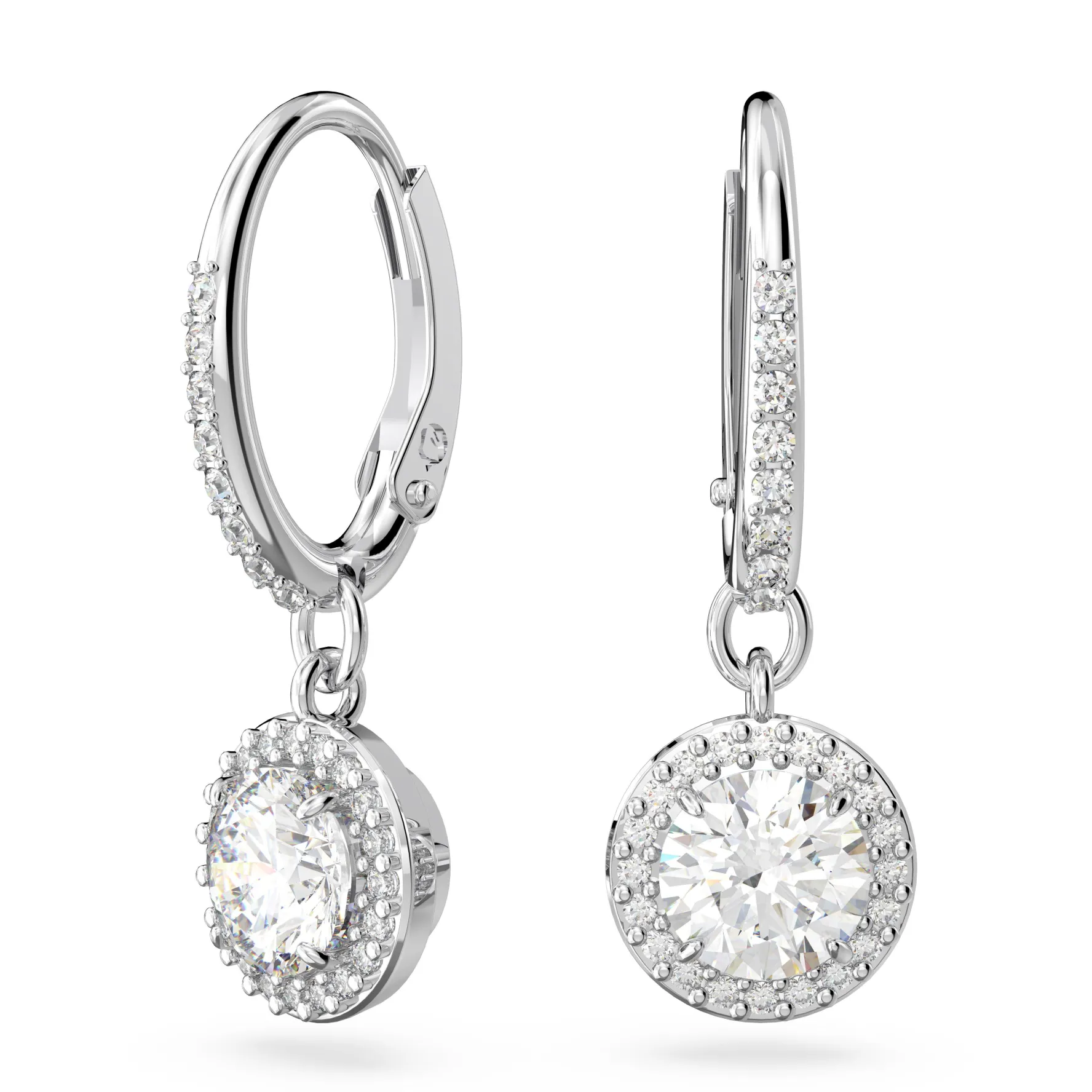 Swarovski Una Angelic Silver Crystal Drop Earrings