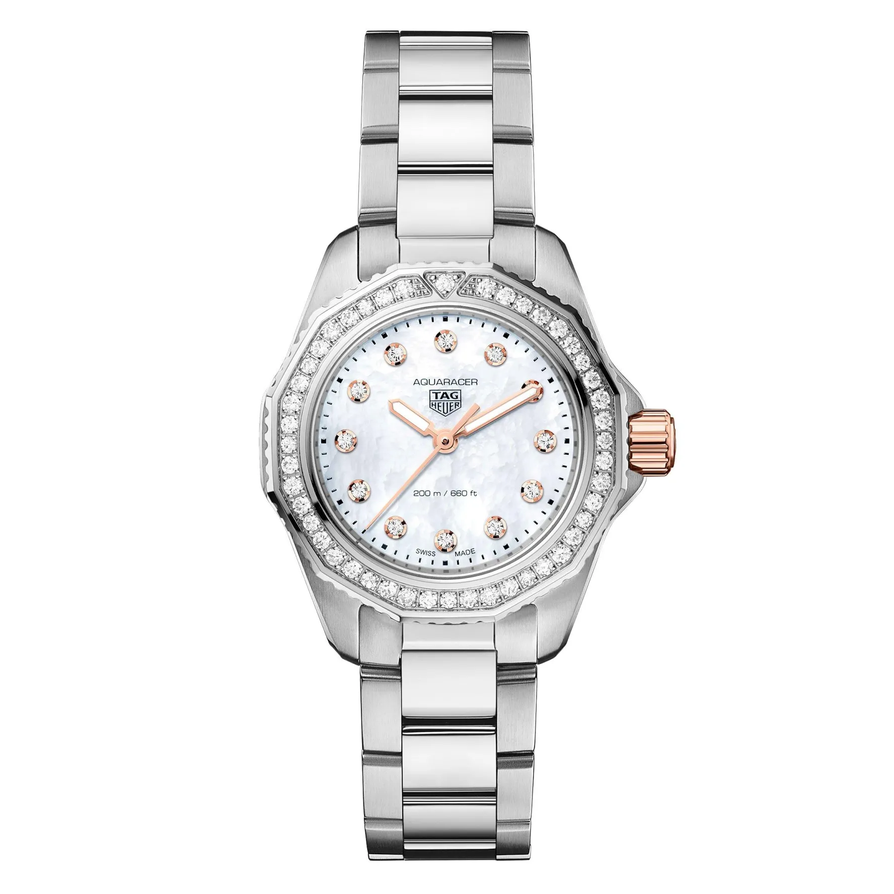 TAG Heuer Aquaracer Professional 200 30mm Mother of Pearl Diamond Ladies Watch