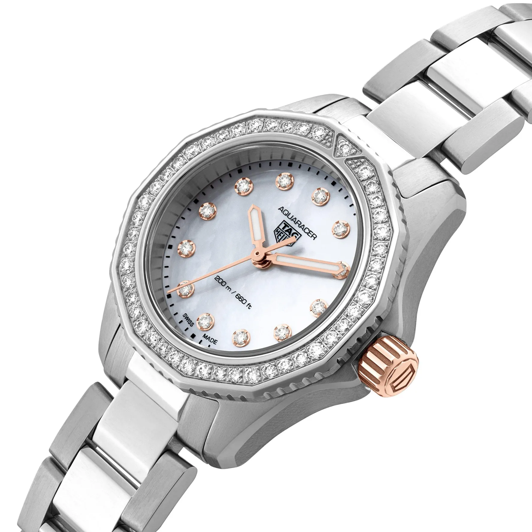 TAG Heuer Aquaracer Professional 200 30mm Mother of Pearl Diamond Ladies Watch