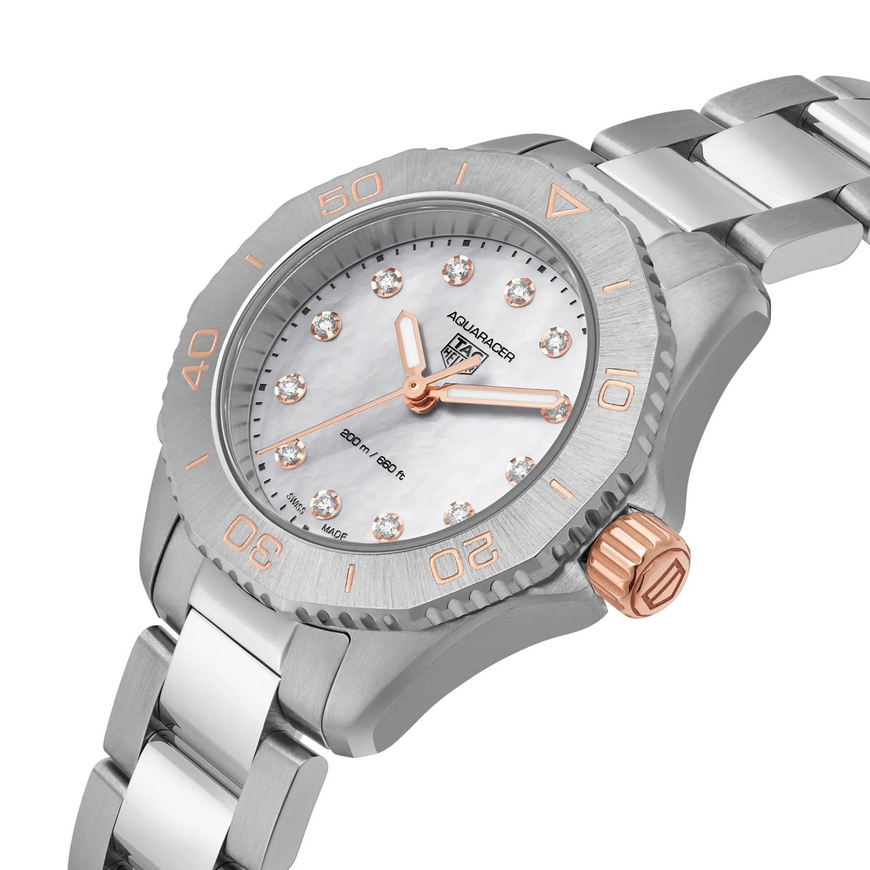 TAG Heuer Aquaracer Professional 200 30mm Mother of Pearl Diamond Ladies Watch