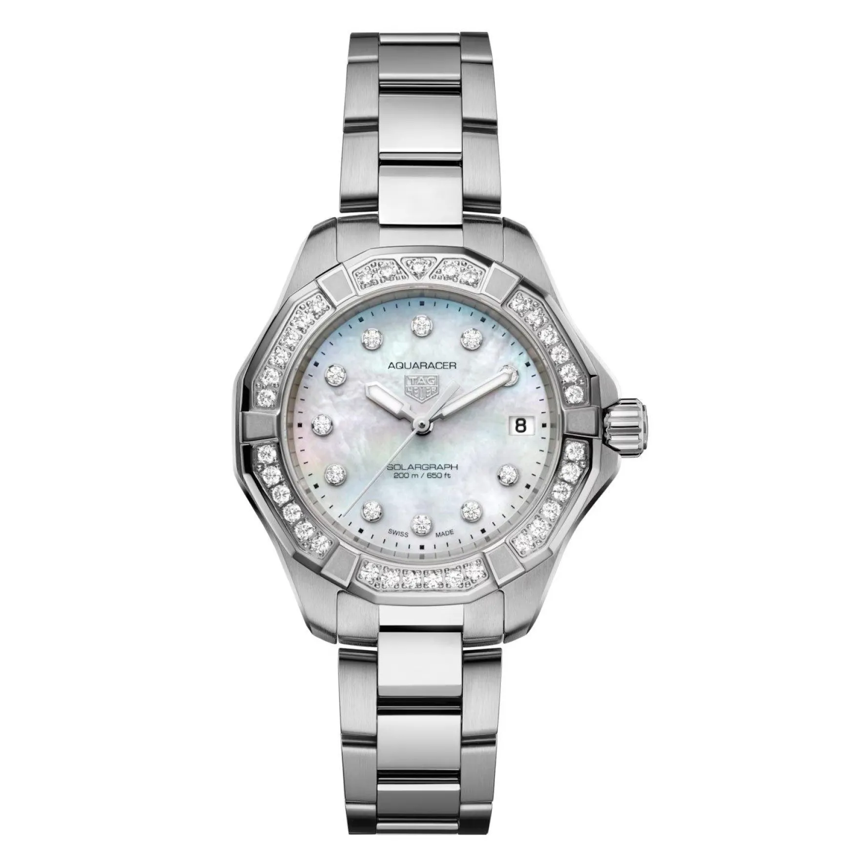 TAG Heuer Aquaracer Professional 200 Solargraph 34mm Diamond Ladies Watch