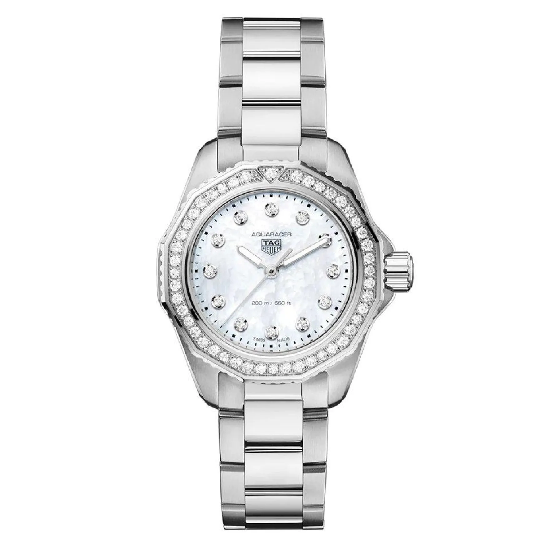 TAG Heuer Aquaracer Professional 200 30mm Mother of Pearl Diamond Ladies Watch