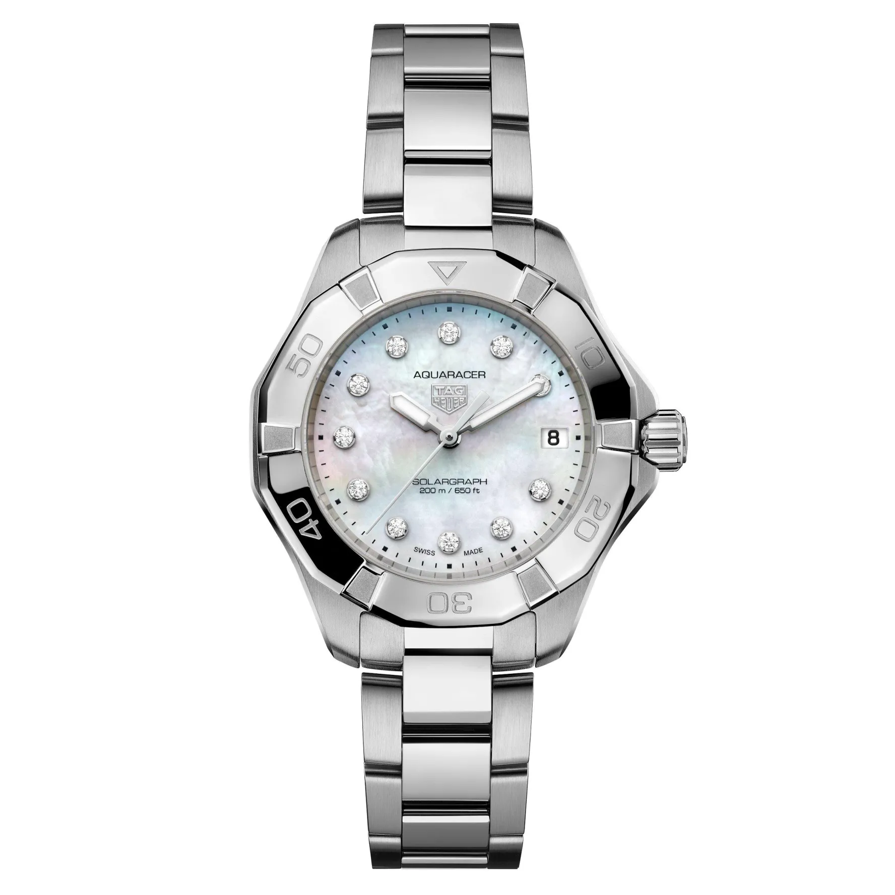 TAG Heuer Aquaracer Professional 200 Solargraph 34mm Diamond Ladies Watch