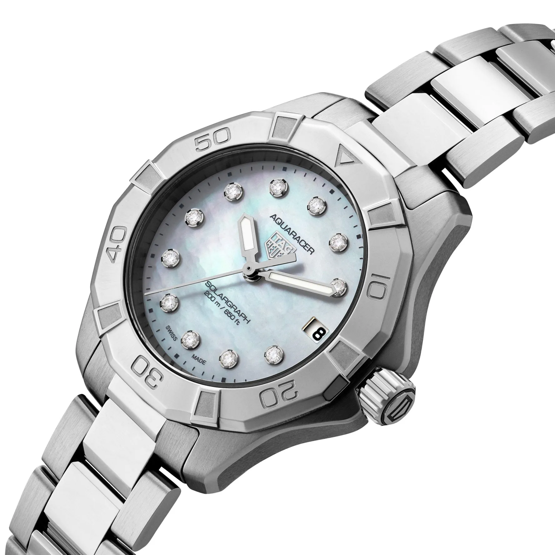 TAG Heuer Aquaracer Professional 200 Solargraph 34mm Diamond Ladies Watch